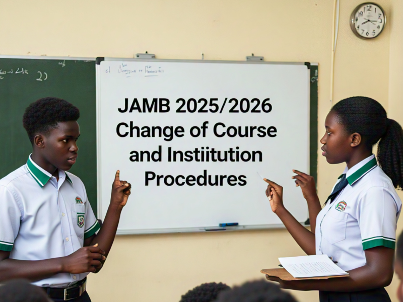 JAMB 2025/2026 Change of Course and Institution Procedures